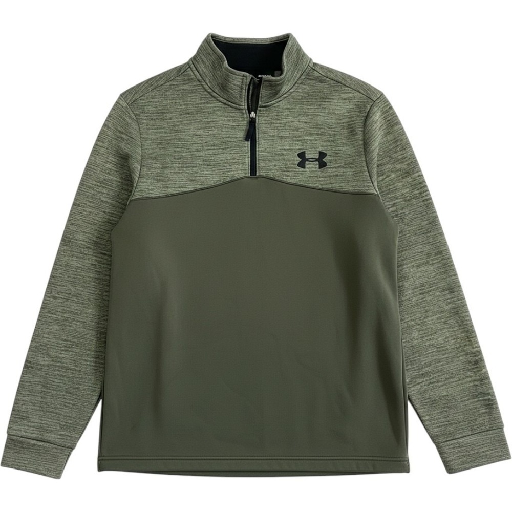 Under Armour Quarter Zip Pullover Green ColdGear‎ Loose Fit Mens Small Gorpcore